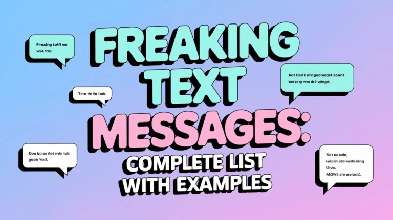 Freaking Text Messages: Complete List With Examples