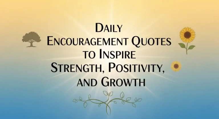 Daily Encouragement Quotes to Inspire Strength, Positivity, and Growth