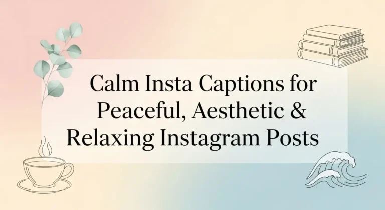 Calm Insta Captions for Peaceful, Aesthetic & Relaxing Instagram Posts
