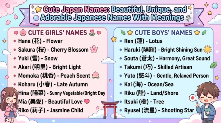 Cute Japan Names: Beautiful, Unique, and Adorable Japanese Names With Meanings