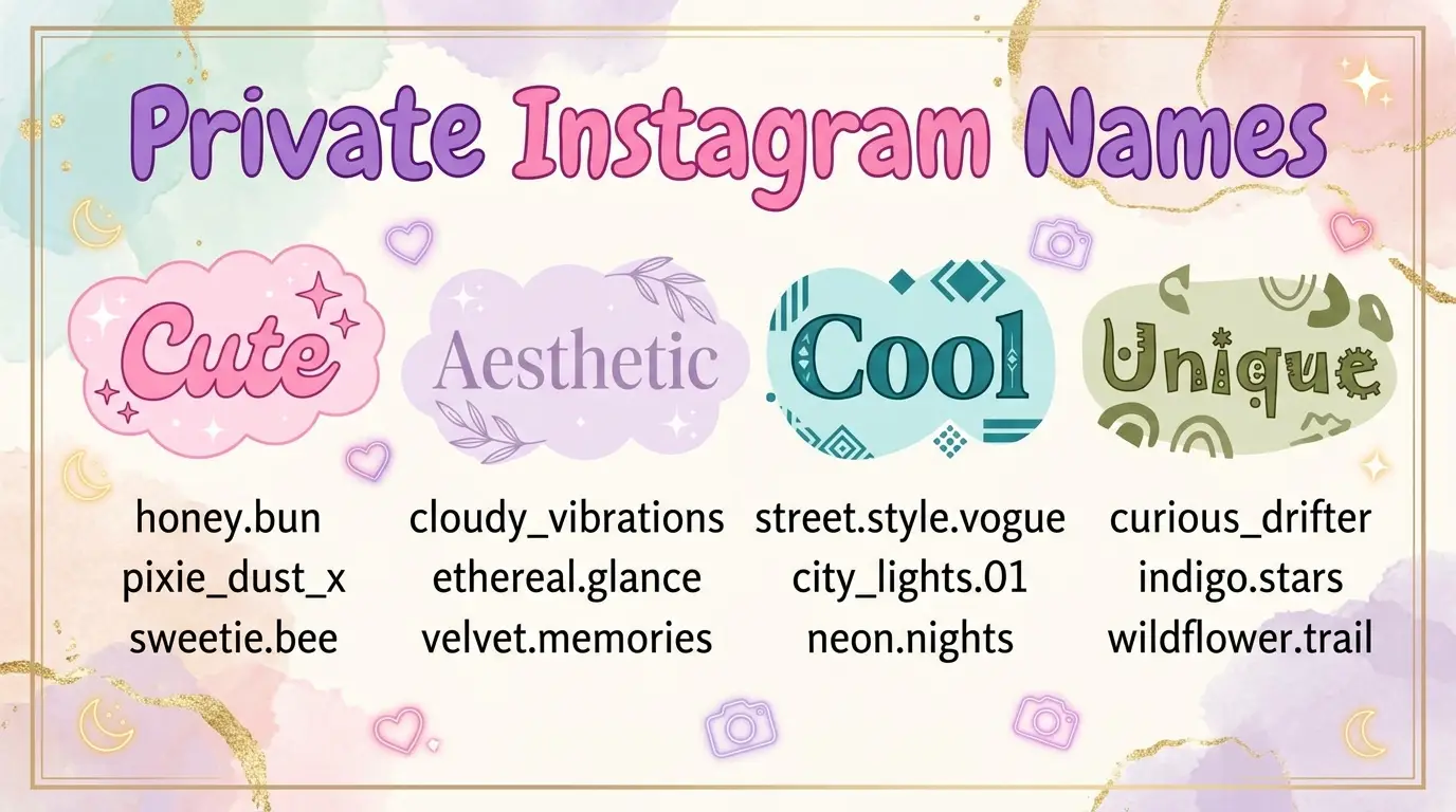 Private Instagram Names That Are Cute, Aesthetic, Cool & Unique