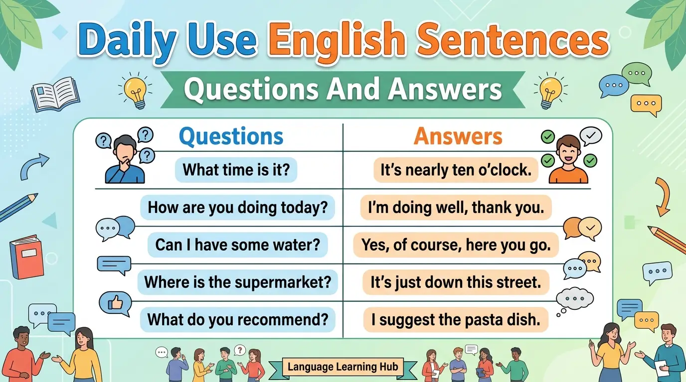 Daily Use English Sentences Questions And Answers