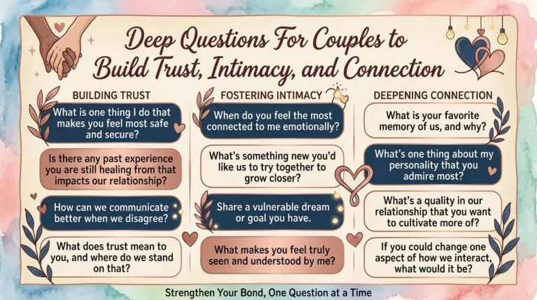 Deep Questions For Couples to Build Trust, Intimacy, and Connection