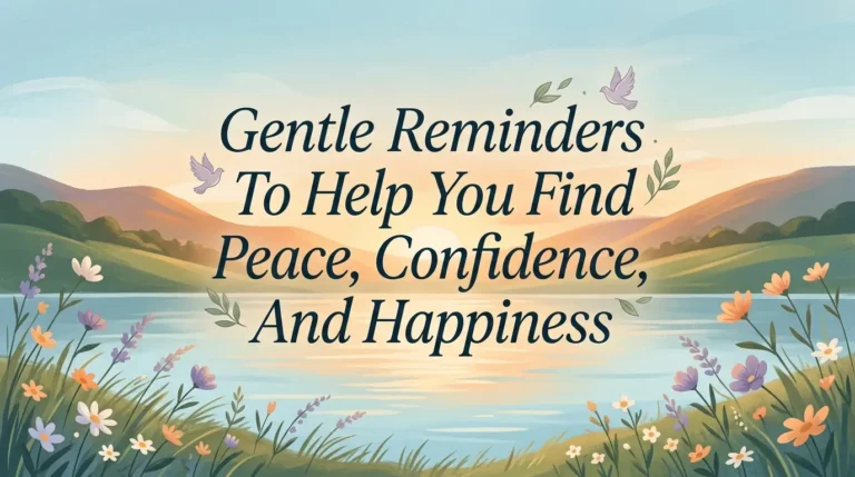 Gentle Reminders To Help You Find Peace, Confidence, And Happiness