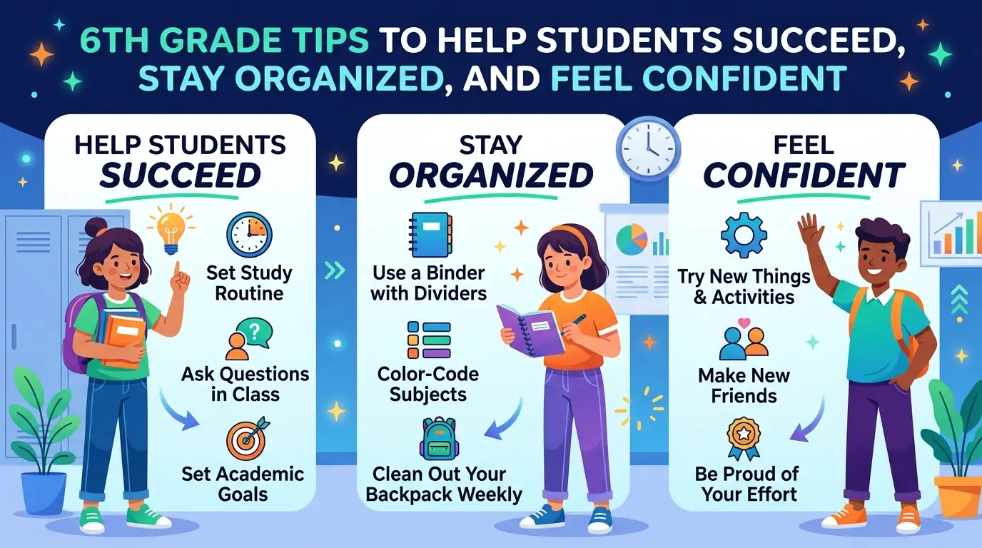 6th Grade Tips to Help Students Succeed, Stay Organized, and Feel Confident