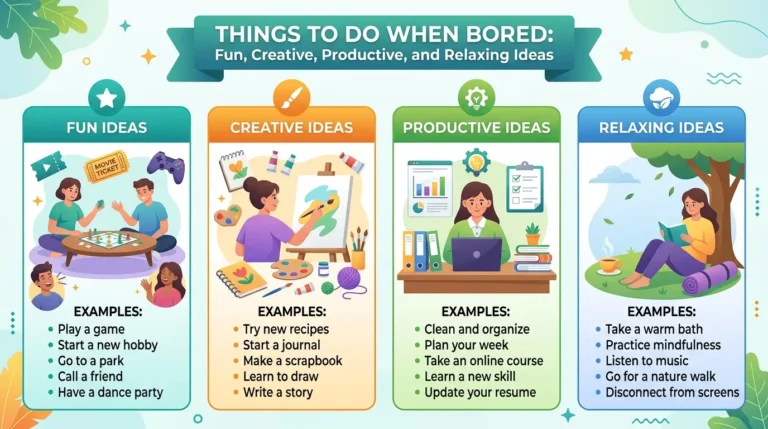 Things To Do When Bored: Fun, Creative, Productive, and Relaxing Ideas