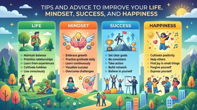 Tips and Advice to Improve Your Life, Mindset, Success, and Happiness