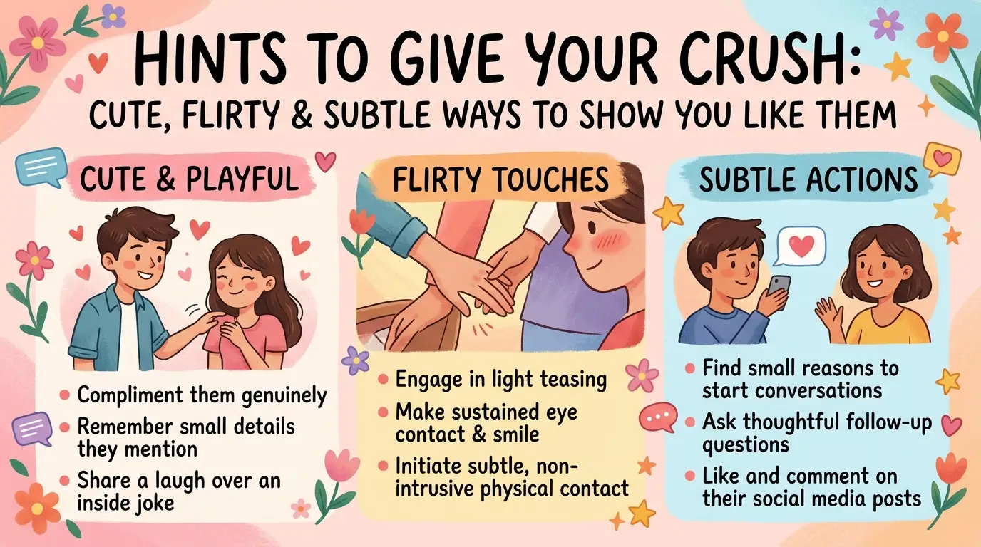 Hints to Give Your Crush: Cute, Flirty & Subtle Ways to Show You Like Them