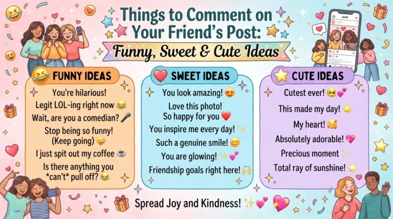 Things to Comment on Your Friend’s Post: Funny, Sweet & Cute Ideas