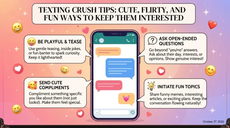 Texting Crush Tips: Cute, Flirty, and Fun Ways to Keep Them Interested